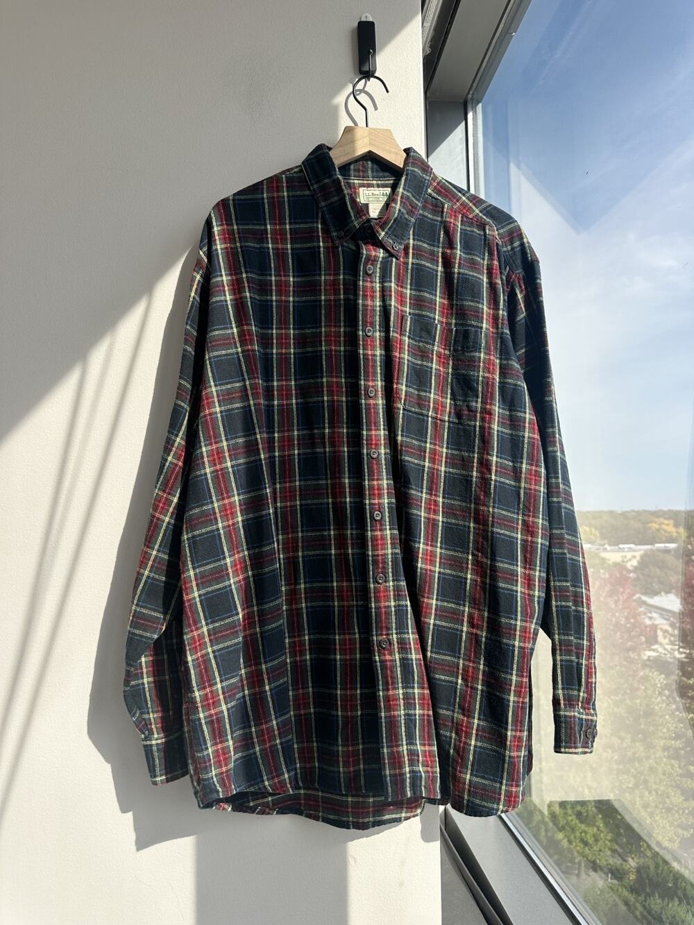 L.L.Bean Plaid Flannel Long-sleeve Button Down 100% Cotton Sz XXL -Tall